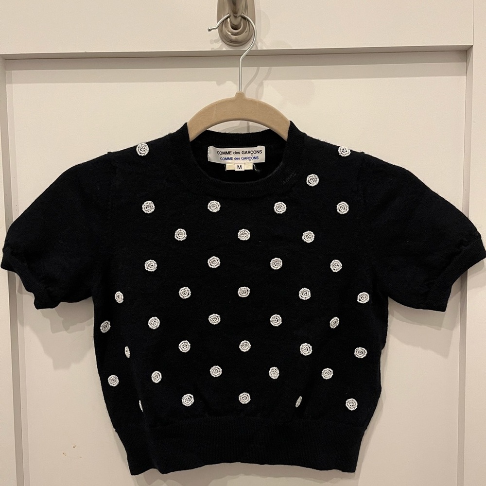COMMES DES GARÇONS Navy knit with bead detailing